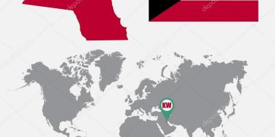کویت نقشه در نقشه جهان