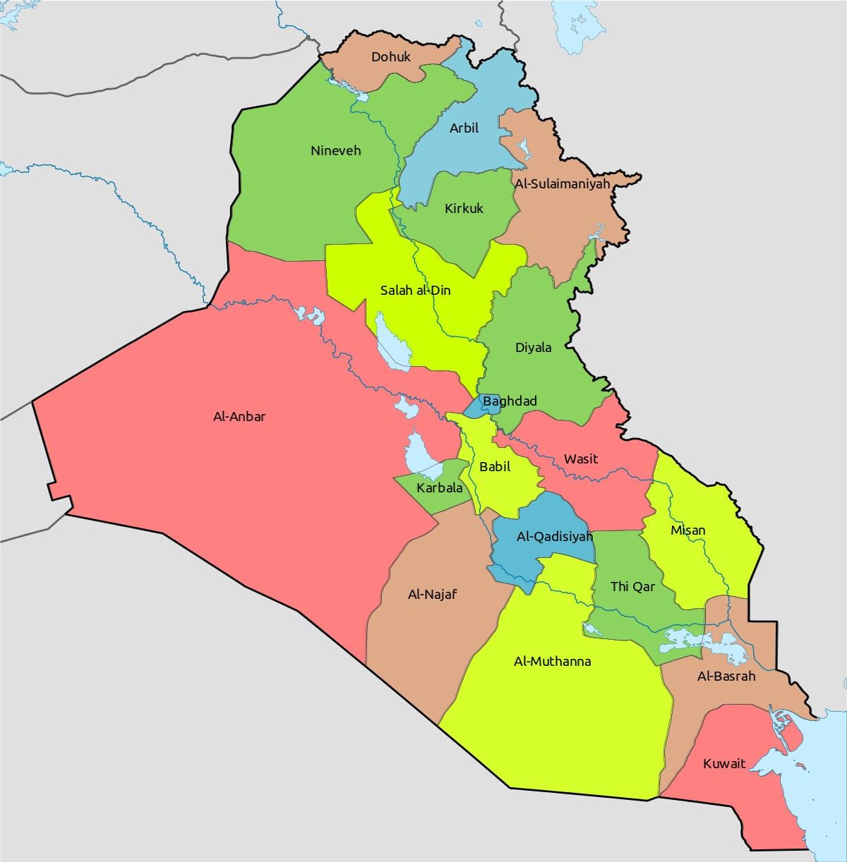 کویت نقشه با بلوک