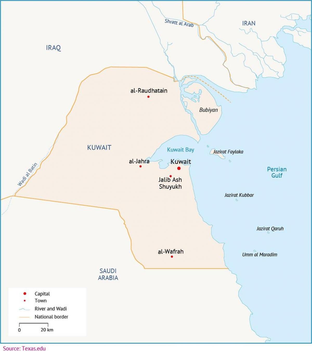 نقشه از al zour کویت