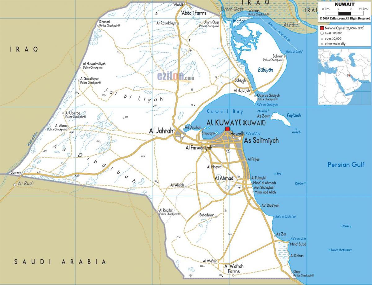 شهر کویت, نقشه جاده های