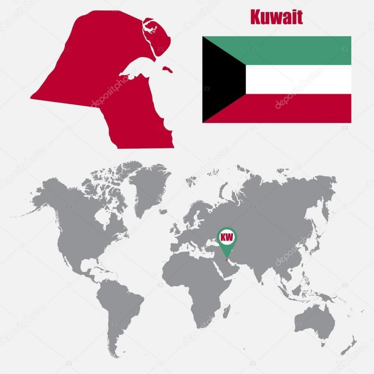 کویت نقشه در نقشه جهان